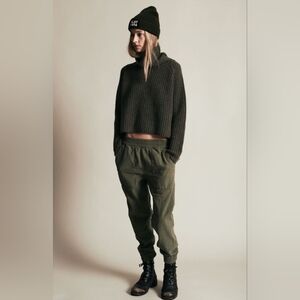 NLST F/W15 Utility Japanese Cotton Military Pull On Jogger In Olive Green